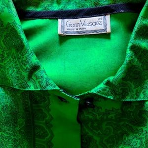 Versace, Green Silk Shirt
